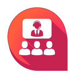 ikona z długim cieniem na tle strzałki pinezki © vempireart