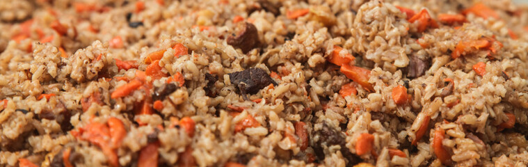 Uzbek pilaf closeup