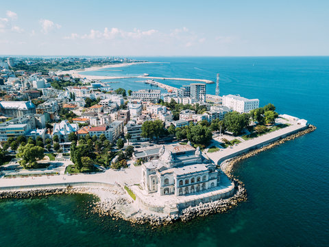 Aerial View Of Constanta City Skyline In Romania