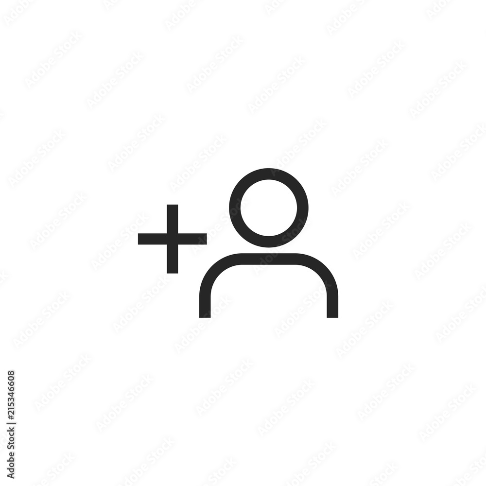 Poster add friend icon in linear style for social media