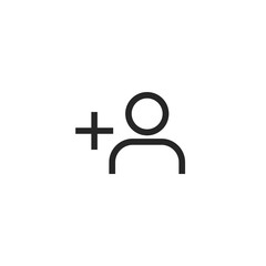 Add friend icon in linear style for social media