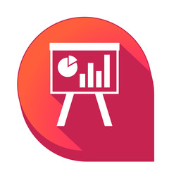 ikona z długim cieniem na tle strzałki pinezki © vempireart