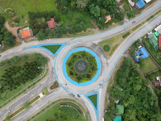 traffic circle aerial road roundabout 