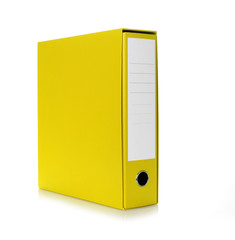 Yellow office folder on white background