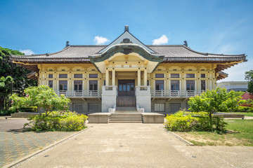 Fototapeta premium The material hall in Tainan City, Taiwan. (The English translation of the text on the gate means 
