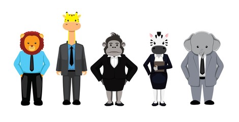 Business Animal Set Vector Illustration