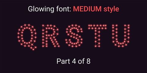 Red Glowing font in the Outline style