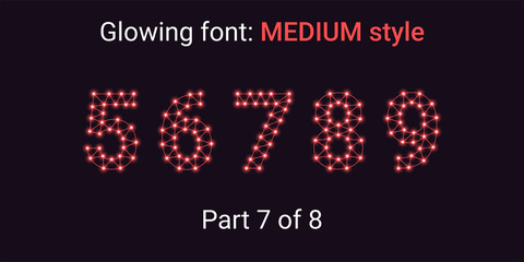 Red Glowing font in the Outline style