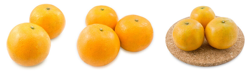 Fresh Ripe Sweet Oranges on White Background