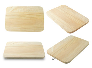 Wooden Cutting Board on A White Background