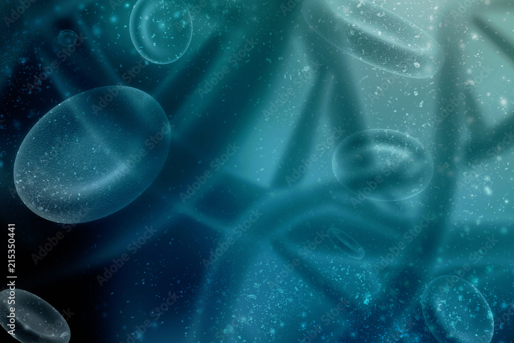 Poster 3d render of dna structure, abstract background