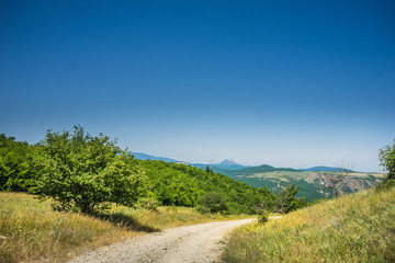 Fototapeta na wymiar Road in a hills in Georgia