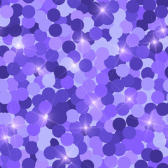 Glitter seamless texture. Actual purple particles. Endless pattern made of sparkling circles. Excell