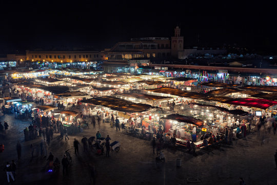 Marrakesh square at night
