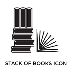 Stack of books icon vector sign and symbol isolated on white background, Stack of books logo concept