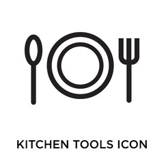 Kitchen tools icon vector sign and symbol isolated on white background, Kitchen tools logo concept