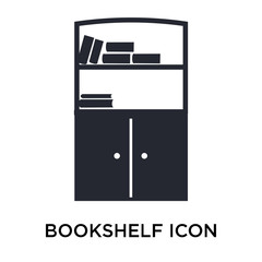 Bookshelf icon vector sign and symbol isolated on white background, Bookshelf logo concept