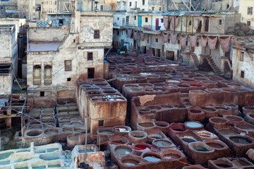 Traditional tannery in Fez, Morocco