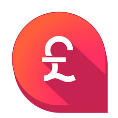 ikona z długim cieniem na tle strzałki pinezki