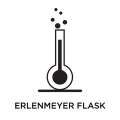 Erlenmeyer flask icon vector sign and symbol isolated on white background, Erlenmeyer flask logo concept