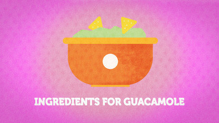 Naklejka premium nice and colorful motion graphic of the guacamole recipe