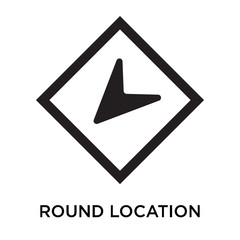 Round location indicator icon vector sign and symbol isolated on white background, Round location indicator logo concept