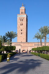 Fototapeta na wymiar Koutoubia mosque and gardens, Marrakesh, Morocco