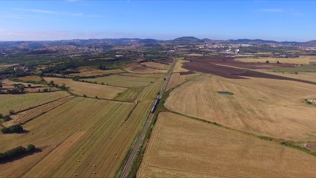 Train into the landscape