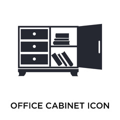 Office cabinet icon vector sign and symbol isolated on white background, Office cabinet logo concept