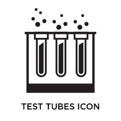 Test tubes icon vector sign and symbol isolated on white background, Test tubes logo concept