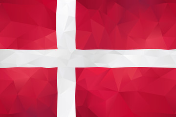 Obraz premium Denmark Country Red White Flag Vector Illustration