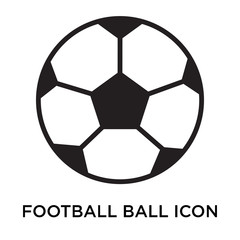 Fototapeta premium Football ball icon vector sign and symbol isolated on white background, Football ball logo concept