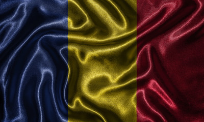 Wallpaper by Romania flag and waving flag by fabric.