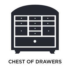 Chest of drawers icon vector sign and symbol isolated on white background, Chest of drawers logo concept