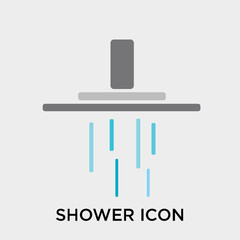 Shower icon vector sign and symbol isolated on white background, Shower logo concept