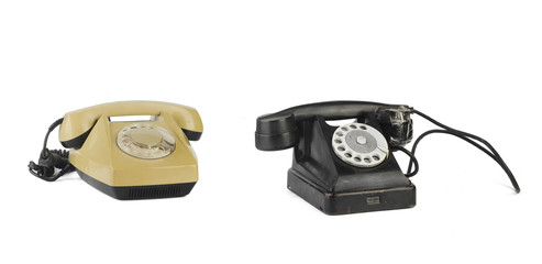 old phone isolated on white background