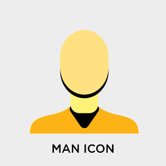 Man icon vector sign and symbol isolated on white background, Man logo concept