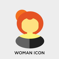 Woman icon vector sign and symbol isolated on white background, Woman logo concept