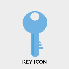 Key icon vector sign and symbol isolated on white background, Key logo concept