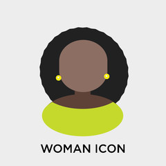Woman icon vector sign and symbol isolated on white background, Woman logo concept