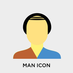 Man icon vector sign and symbol isolated on white background, Man logo concept