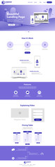 beautiful Landing Page website Template Design concept vector