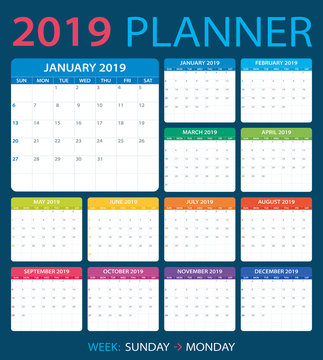 2019 Calendar Planner - illustration