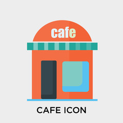 Cafe icon vector sign and symbol isolated on white background, Cafe logo concept