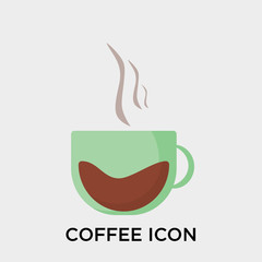 Coffee icon vector sign and symbol isolated on white background, Coffee logo concept