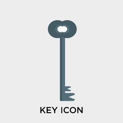 Key icon vector sign and symbol isolated on white background, Key logo concept