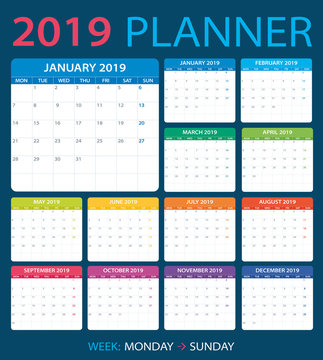 2019 Calendar Planner - illustration