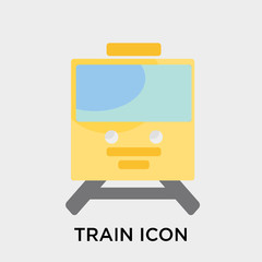 Train icon vector sign and symbol isolated on white background, Train logo concept