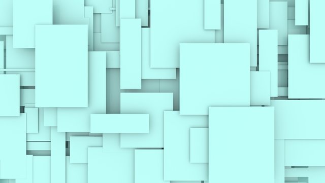 Illustration of moving rectangles 3D illustration