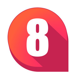 ikona z długim cieniem na tle strzałki pinezki © vempireart